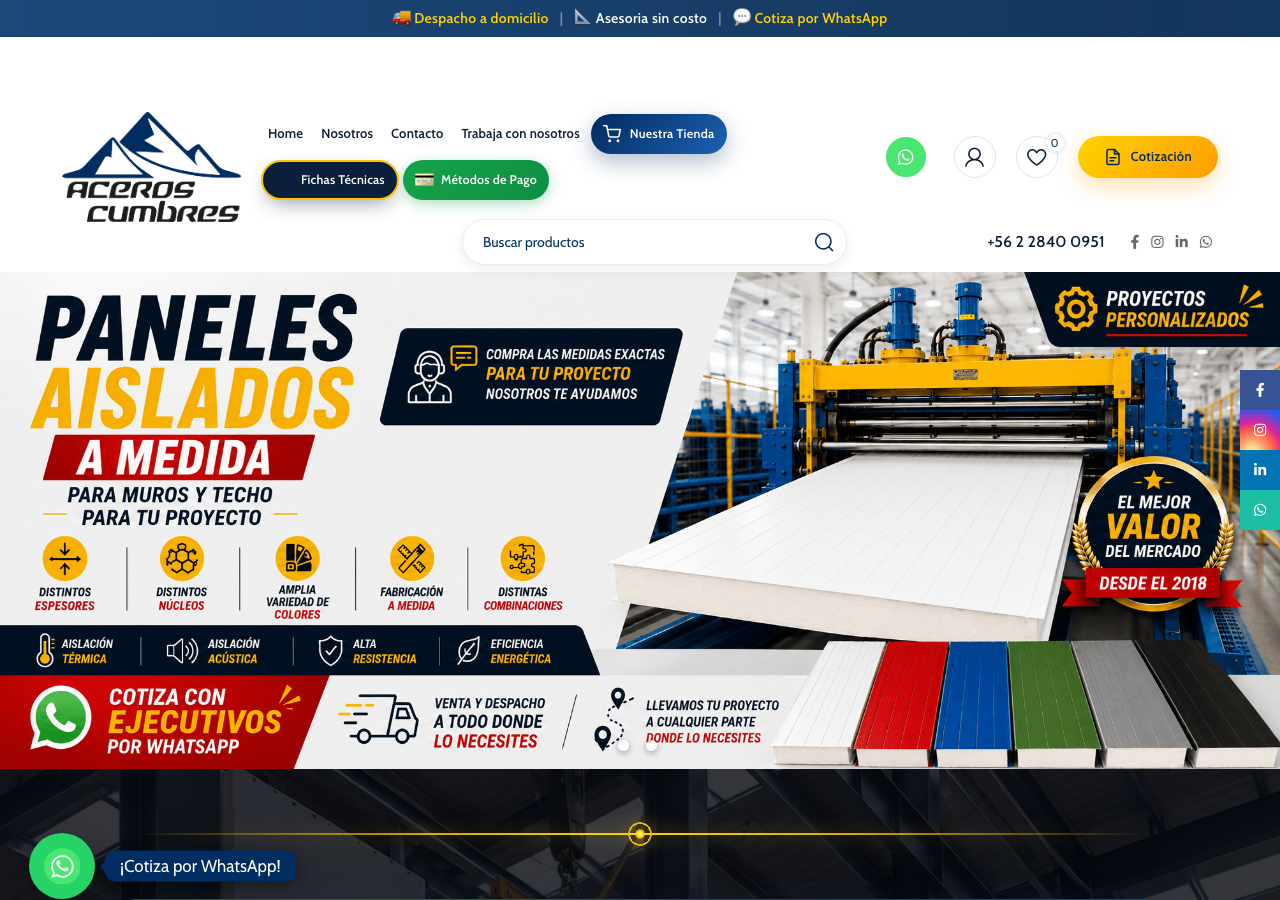Aceros Cumbres - Paneles y materiales de acero